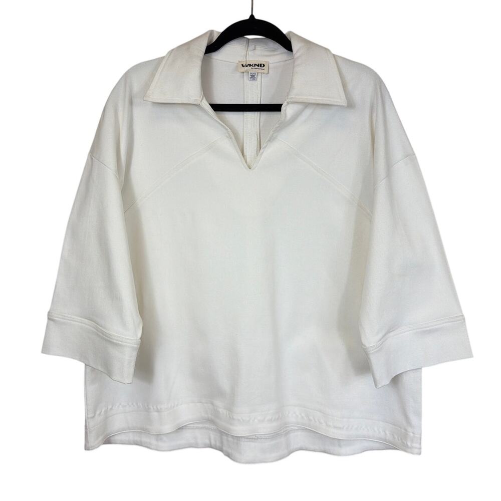 NWT WKND by Clotheshead Cream V Neck Denim Shirt Tunic 2XL